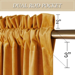 En gros Simple design moderne textiles de maison jaune couleur velours fenêtre rideaux de luxe - Product Image 2