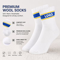Chaussettes en laine mérinos jacquard personnalisées de haute qualité, épaisses et confortables, pour femmes et hommes, chaussettes courtes