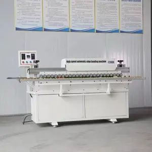 Máquina de anillado de bordes de doble raspado, totalmente automática, de extremo a extremo, para muebles de carpintería