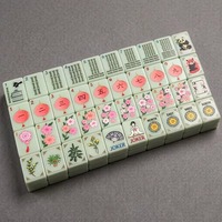 Juego de Mahjong Americano, Mahjong con Grabado de Panda en Tinta China, para Regalo o Recuerdo Cultural