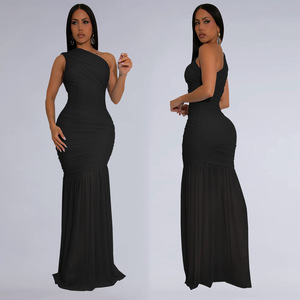 Disponibile CX7370 <span class=keywords><strong>Abito</strong></span> Monospalla Senza Maniche in Rete, Vestito <span class=keywords><strong>Lungo</strong></span> Aderente Elasticizzato Tinta Unita Trasparente per Club, Feste e Compleanni - Product Image 3