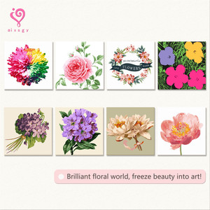 DIY Aixsgy Floral <b>Canvas</b> Prints Digital Art Realistic Flower Paintings Rectangle Handmade Home Decor - Product Image 1
