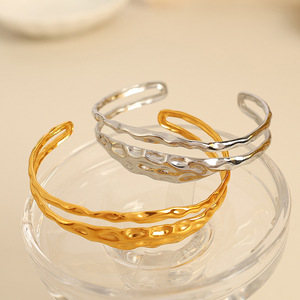 Pulseras de Moda, Diseño Multicapa, Chapadas en Oro, de Acero de Titanio, Joyería Unisex - Product Image 3