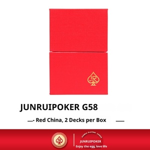 Caja <span class=keywords><strong>Doble</strong></span> de Alta Gama y Calidad, con Diseño de Papel y Tela, Núcleo Negro, Personalizada para Cartas de Póker Gua Dan, Dos Mazos por Caja - Product Image 6