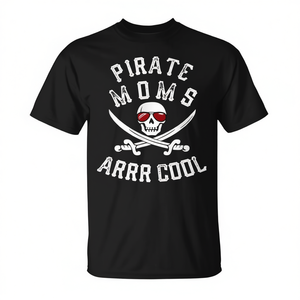 Camiseta Pirate Mom negra con diseño genial para madres - Product Image 2