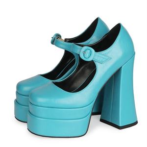 รองเท้าส้นสูงแบบหนา ส้นตึก ส้นสูงทรงเหลี่ยม รุ่นใหม่ ฤดูใบไม้ผลิ/ฤดูร้อน ปี 2022  แบบมีสายรัดหัวเข็มขัด สไตล์แมรี่เจน ไซส์ 45 - Product Image 1