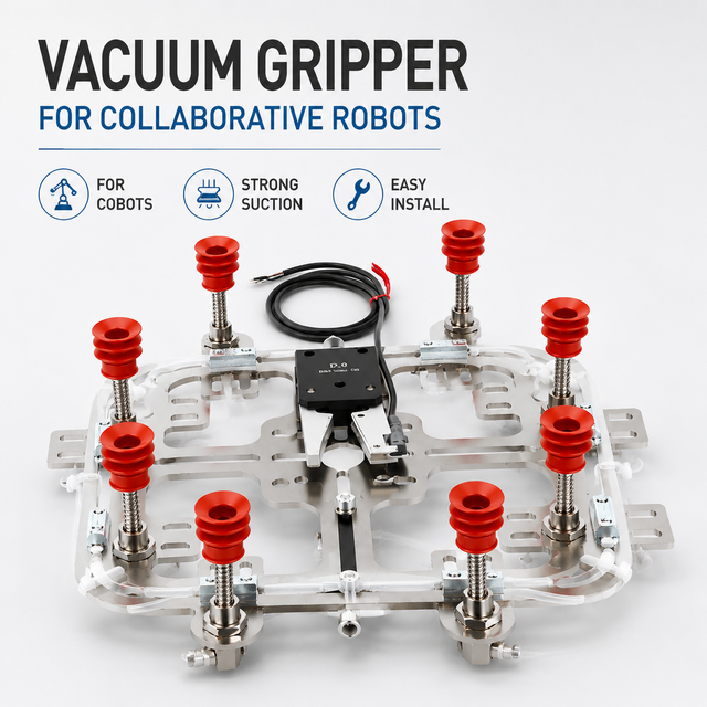 Custom Vacuum Gripper System for Collaborative Robot Arm with Multiple Suction Cups, Robotic End Effector for Automated