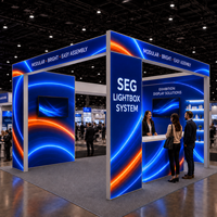 Boîte à lumière SEG modulaire sans cadre en aluminium avec tissu et éclairage LED pour stand d'exposition et publicité
