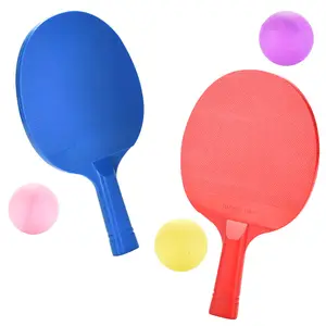 Set mainan raket Ping Pong anak-anak, Set mainan raket Pingpong plastik, permainan olahraga luar ruangan untuk anak-anak