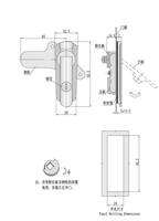 Serrure à encastrer en alliage de zinc AB403, Grade 2 ANSI (améliorée), 2 clés, entraxe 80 mm, Marque ShengHong, pour distribution/commutation/électricité