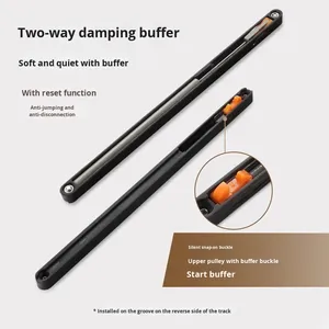 Accessoires de quincaillerie pour porte coulissante sans rail, rail suspendu en alliage d'aluminium avec amortisseur bidirectionnel - Product Image 2