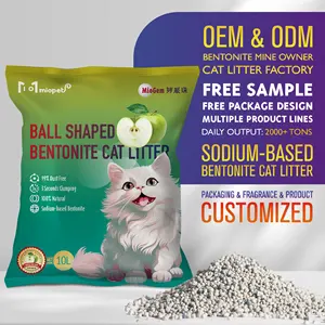 OEM Factory Natural Dust Free Premium Quick Clumping Super Absorbent Bentonite Ball Shape Cat Litter Sand