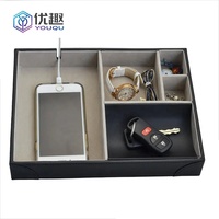 Vente en gros Table personnalisée Bureau à domicile Accessoires de service Organisateur Valet Plateaux Plateau de rangement pour hommes