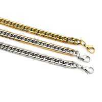 Colliers ras de cou minimalistes en acier inoxydable, chaîne cubaine de 6 mm, mode, deux tons, colliers, bracelet, ensemble de bijoux, plusieurs longueurs