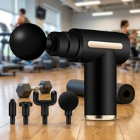 Herramienta Portátil de Masaje Corporal con 4 Cabezales Intercambiables, Masajeador Manual de Gran Amplitud y Profundidad para Alivio Muscular