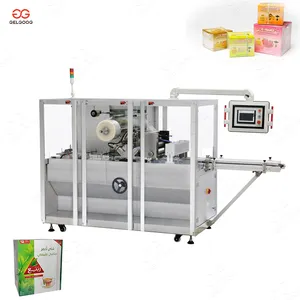 Full Automatic Cellophane Wrap Small Perfume Package Tea Bag Box Over Wrapping Machine