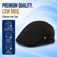 Casquette plate ajustable multi-textures noir pur avec boucle bronze pour hommes et femmes, style minimaliste, idéale pour les occasions décontractées ou les fêtes, vente en gros