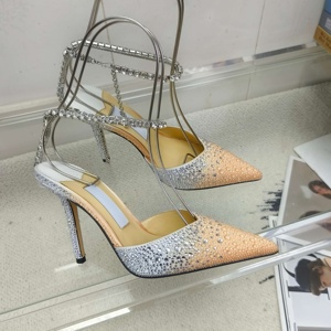 Escarpins de mariée pour femmes à talon aiguille, bout fermé, en cuir véritable, chaussures de créateur à talons hauts pour femmes, légères et confortables - Product Image 2