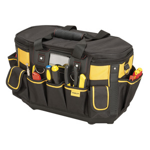 Sac de transport Stanley Tool Duffle Bag 18 pouces Fatmax multifonction, résistant à l'eau, en nylon jaune, 25 à 29 poches, poignée supérieure - Product Image 1