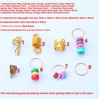 1 sac d'accessoires de coiffure pour enfants : bijoux pour tresses, anneaux de cheveux, pendentifs cœur creux en alliage à ressort, épingles à cheveux, pour DIY et fêtes