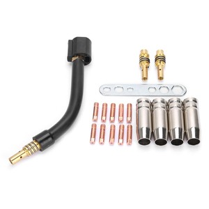 10 Contact Tip 4 Tips Diffuser 2-توصيل قضيب شعلة الرقبة مجموعة مفاتيح لمصباح اللحام MB15/15AK MIG - Product Image 2