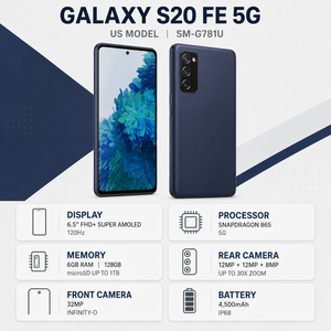 Venta al por Mayor de <span class=keywords><strong>Galaxy</strong></span> S20 FE 5G (G781U) Original, Versión Estadounidense, Desbloqueado Globalmente, Teléfono Inteligente 5G de 128 GB, 4500 mAh, Totalmente Probado - Product Image 5