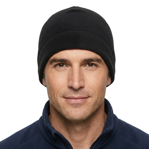 Gorro de Punto Acrílico Negro Sólido, Unisex, Casual, para Invierno, Cálido, 58-60CM de Circunferencia de Cabeza, con Estampado por Transferencia de Calor, 2027 - Product Image 1