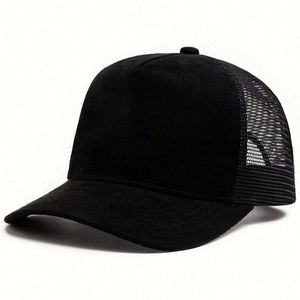 Gorra de béisbol transpirable de malla y gamuza para camionero con publicidad - Product Image 3