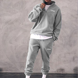 High Quality Autumn <strong>Custom</strong> Logo Two Piece <strong>Suits</strong> Solid Color Plain Jogging Track <strong>Suits</strong> Tracksuit Hoodie Men Sweatsuit Sets - Product Image 4