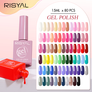 <span class=keywords><strong>Vernis</strong></span> à ongles RISYAL 76 couleurs rose <span class=keywords><strong>rouge</strong></span> noir 15ml finition brillante UV <span class=keywords><strong>semi</strong></span>-<span class=keywords><strong>permanent</strong></span> hybride pour salon de manucure - Product Image 1