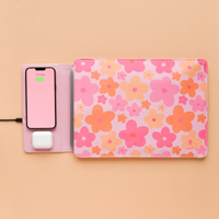 Housse d'ordinateur portable en cuir imperméable pour femme avec chargeur sans fil, logo personnalisé, mignonne et pratique pour les voyages