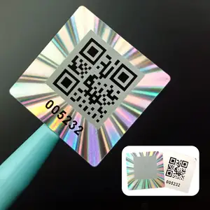 사용자 정의 대량 홀로그램 QR 코드 스티커 변조 명백한 보안 씰 스티커 보증 무효 변조 증명 라벨