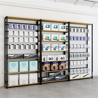 Étagère de présentation de supermarché, rayonnage en bois personnalisé pour magasin de détail et pharmacie