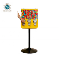 Distributeur automatique Triple tête, Machine à vendre automatique pour cadeaux carrés, bonbons, gadgets, capsules, nouvelles idées d'affaires, jouets