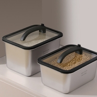 Maxcook Nouveauté : Contenant alimentaire en acier inoxydable 304 pour cuisine, distributeur de riz, boîte de rangement pour céréales