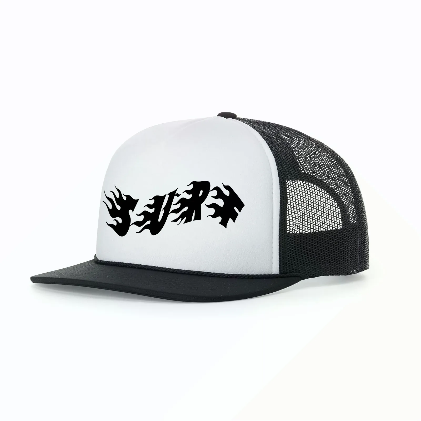 5 Panel Hoge Kwaliteit Zeefdruk Logo Blank Effen Custom Touw Foam Mesh Snapback Trucker Hoeden