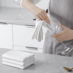 Paños de Cocina de Microfibra Blancos, Tejido Waffle, Sin Pelusas, Anti-Rayaduras, Secado Rápido, Lavables a Máquina, para Hogar, Vidrios, Espejos y Pantallas - Product Image 2