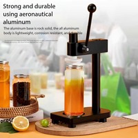 Machine de scellage manuelle pour bocaux et bouteilles en plastique, adaptée au thé aux bulles, à l'eau en bouteille et aux couvercles à ouverture facile de 55 mm