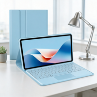 Étui clavier détachable bleu avec pavé tactile pour iPad 10.9 2022, housse en cuir PU avec support pour stylet