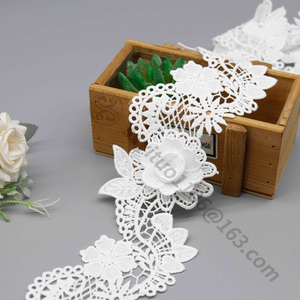 定制设计8厘米水溶刺绣蕾丝面料白色 - Product Image 4