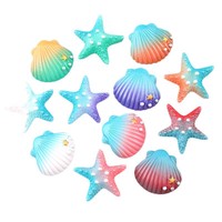 Breloques en résine étoile de mer à dégradé coloré, accessoires DIY sur le thème de l'océan pour pinces à cheveux, coques de téléphone, et décorations de chaussures