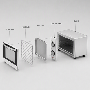 <span class=keywords><strong>Four</strong></span> à pain miniature 9L, 650W, électrique, compact, pour comptoir, avec thermostat réglable, pour usage domestique - Product Image 3