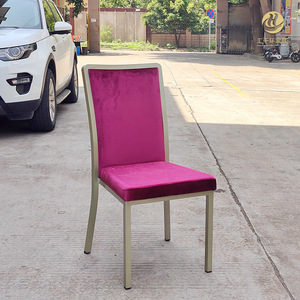 Silla de restaurante Huiqianhuan, tapizada en terciopelo, con estructura de aluminio y cojín, para uso en banquetes. - Product Image 1