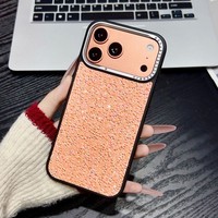 Coque de téléphone portable de luxe scintillante avec strass pour iPhone 17 Pro Max 16 15 14 Plus, entièrement ornée de diamants, coque arrière souple en strass
