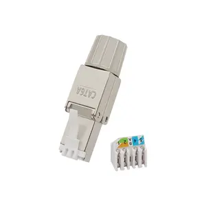 Desain populer baru Rj45 Cat5e cat6 cat6a Cat7 Cat8 kolom tanpa sikat colokan bidang pria rj45 cat7