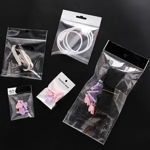 Resealable Self-adhesive Plastic Bag Seal Transparent Clear White Header Plastic Opp Packing Bag