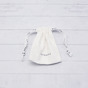 Sacs cadeaux à cordon imprimé blanc, pour emballage, logo personnalisé, pochette en coton écologique, pour bijoux, 50 pièces - Product Image 5