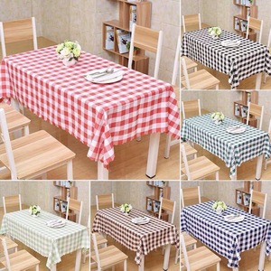 Checkered Fabric <b>Tablecloth</b> Rectangular Polyester Washable Home Use Dust Proof - Product Image 4