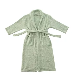 Bathrobe Cotton Super Soft Solid Adult Hotel Luxury Women Bathrobe Shawl Collar Soft Plush Spa Robe