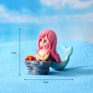 Hot Style Miniature <b>Resin</b> Mermaid Figurines <b>Resin</b> Crafts Mini Mermaid Dolls Toy With Shell Garden Decor Aquarium Decoration - Product Image 6